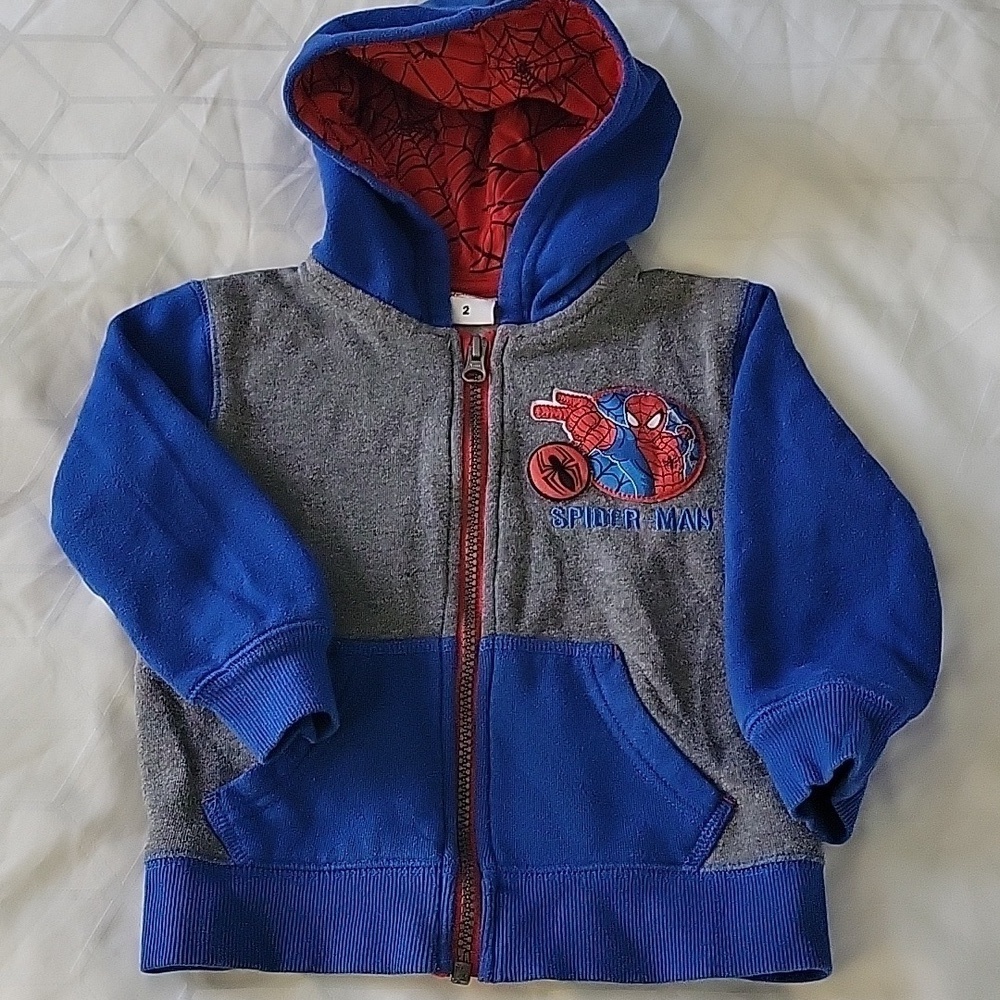 Marvel Spider-Man zip-up hoodie, size 2